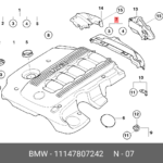 BMW MOTOR ÜST KAPAĞI ARKA E60 M57 ORJİNAL 11147807242