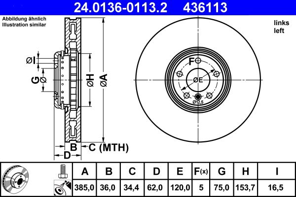 3-35.jpg BMW DİSK E70-F15 50 ÖN SOL ATE 34116782067 - Görsel 1