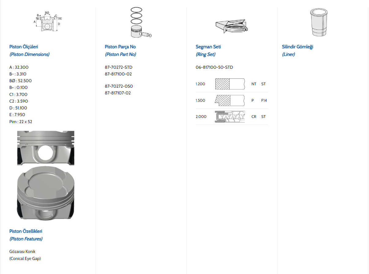 46VPKGdlpdPQKP7HRmbzqn66j5HcsqE2RRCG3e2VJ2o.png BMW F10-F30 N20 PİSTON SEGMAN 84,50MM 11258617082 - Görsel 1