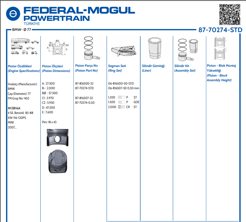 yrG0Kw34tMQh4HqqbA1BVIsMaGwpYP4f8vIPXqWakXI.png BMW MİNİ COOPER R56 PİSTON SEGMAN 77MM - Görsel 1