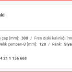BMW E34 ARKA DİSK TAKIM 34211156668