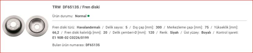 BMW F30-F32-F36 ARKA DİSK ADET 34216864900 BMW F30 – F32 – F36 Arka Fren Diski