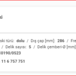 BMW E36 ön disk dolu takım (OEM No: 34116757751)