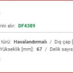 BMW 7 Serisi E65 kasa araçlar için üretilmiş arka fren diski