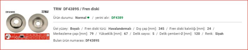 BMW E65 ARKA DİSK ADET 34211166129 BMW 7 Serisi E65 kasa araçlar için üretilmiş arka fren diski