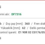 RANGE ROVER SPORT 2010 ve sonrası modeller için ÖN DİSK SDB000624