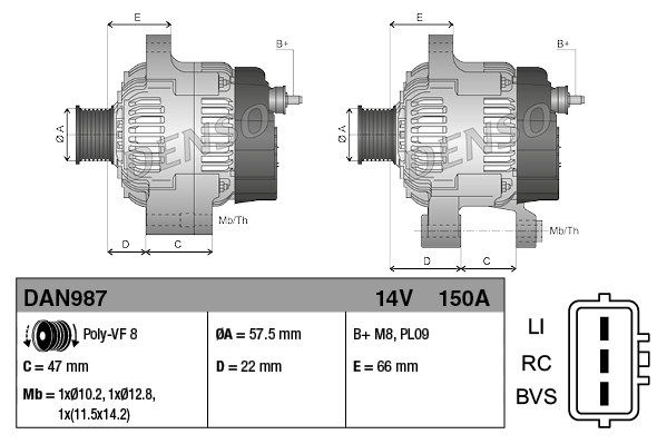 RANGE SPORT 2.7 ALTERNATÖR YLE500200-YLE500400 RANGE ROVER Sport 2.7 motor için alternatörler YLE500200 ve YLE500400