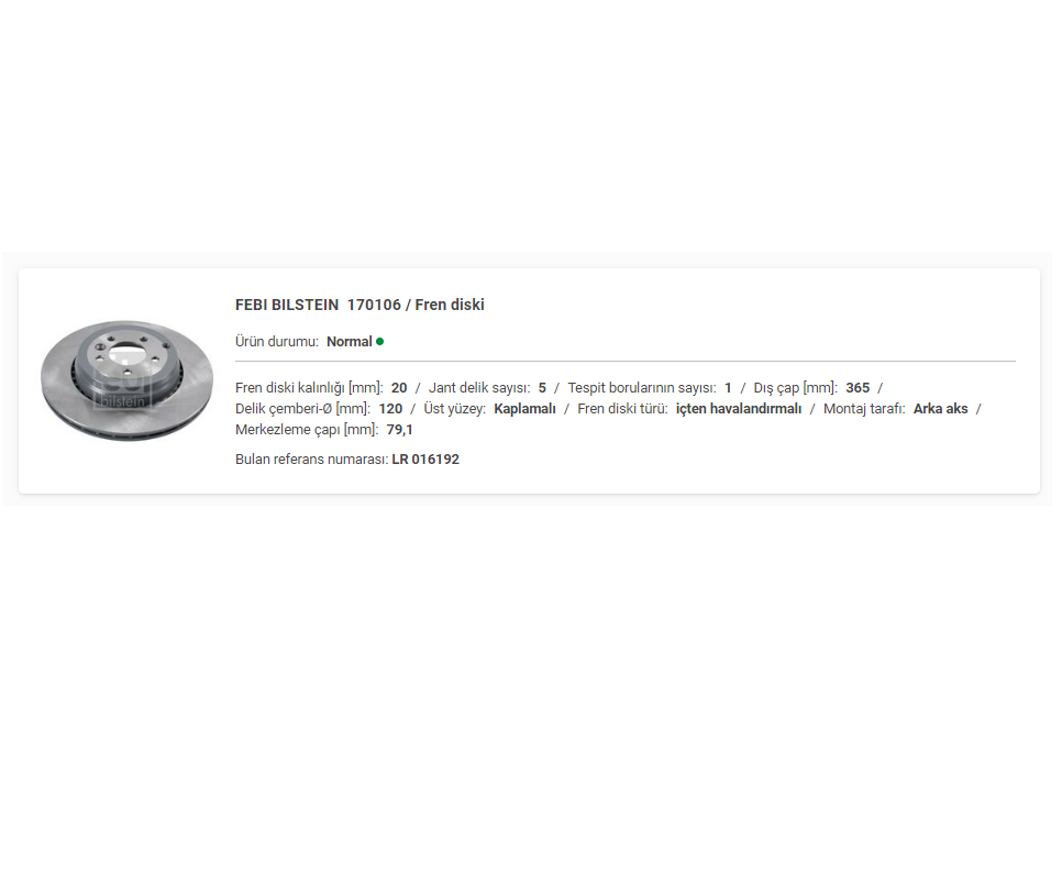 RANGE ROVER SPORT 5.0 ARKA DİSK (ADET) LR016192 Range Rover Sport 5.0 model araç için arka fren diski parçasıdır. OEM numarası LR016192